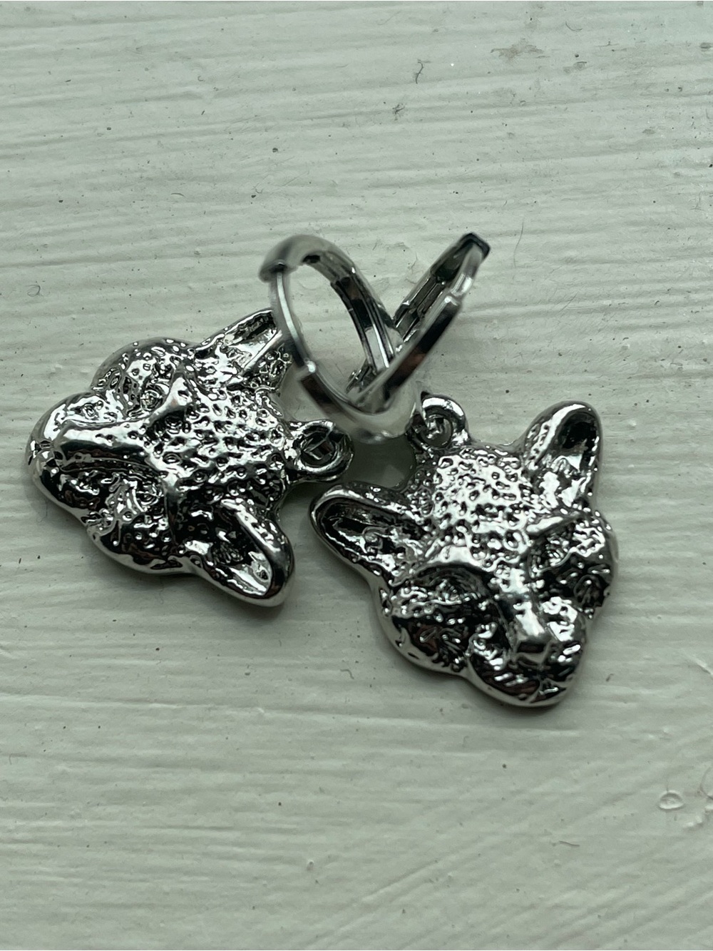 Silver Fox Face Kids Earring Hoops